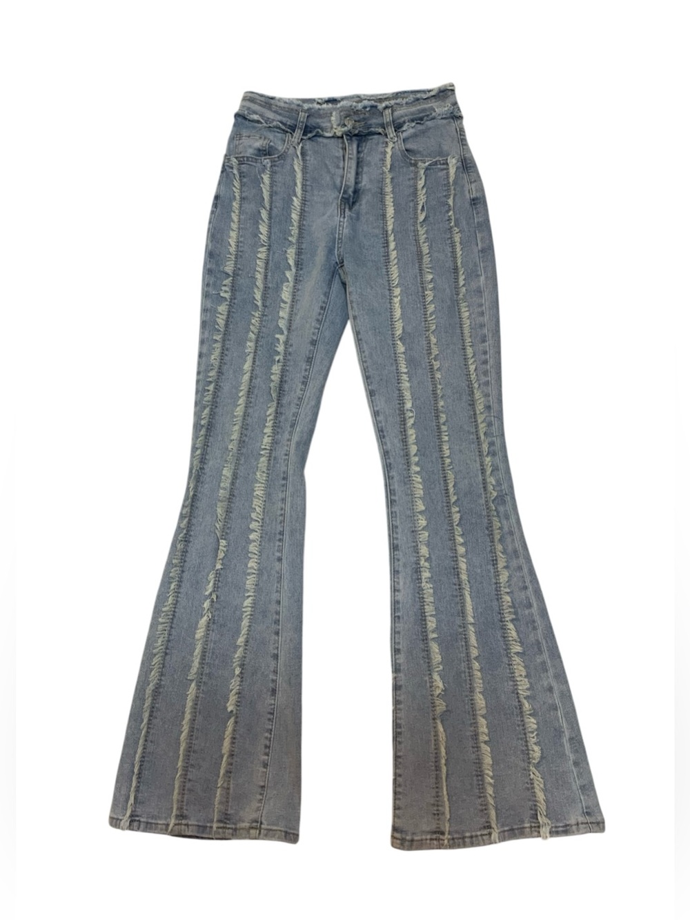 SHEIN Raw Trim Flare Leg Jeans